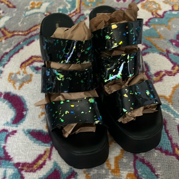 Miista Made In Spain Speckle Black Glitter
Iridescent Platform Sandals-Size 39 - Picture 2 of 14